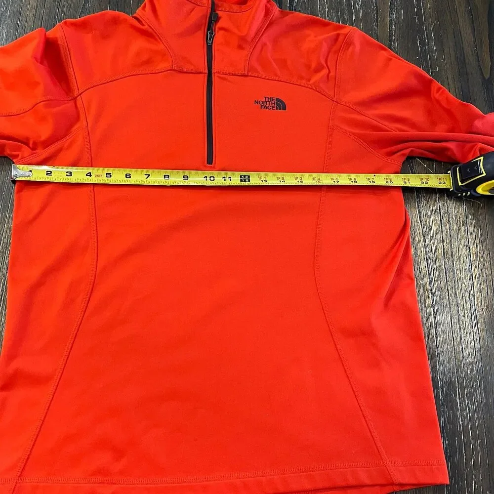 The North Face Men's Orange Quarter Zip Pullover Fleece Jacket – Size M